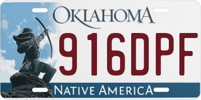 OK license plate 916DPF