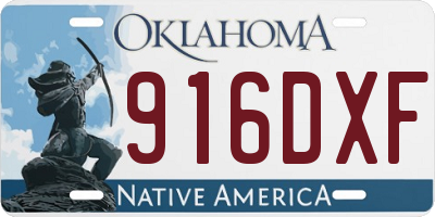OK license plate 916DXF