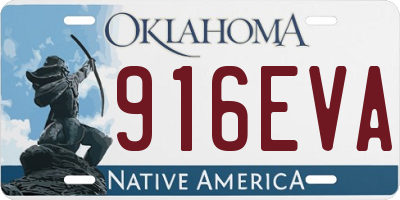 OK license plate 916EVA