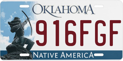 OK license plate 916FGF