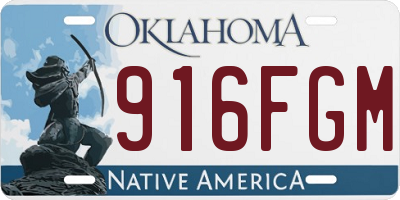 OK license plate 916FGM