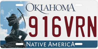 OK license plate 916VRN