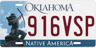 OK license plate 916VSP