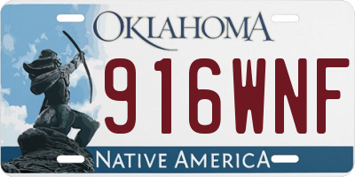 OK license plate 916WNF
