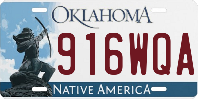 OK license plate 916WQA