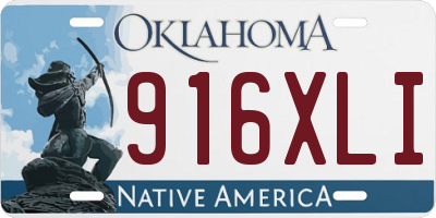 OK license plate 916XLI