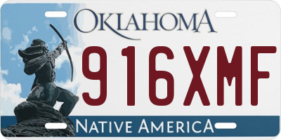 OK license plate 916XMF