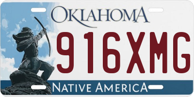 OK license plate 916XMG