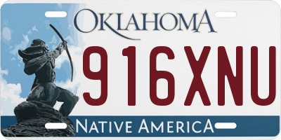 OK license plate 916XNU
