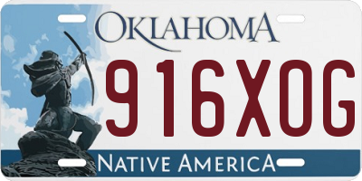 OK license plate 916XOG