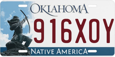 OK license plate 916XOY