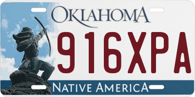 OK license plate 916XPA