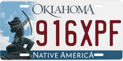 OK license plate 916XPF