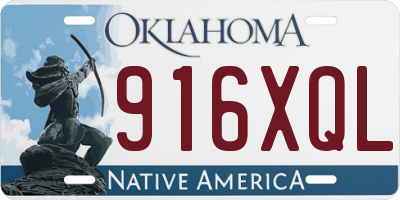 OK license plate 916XQL