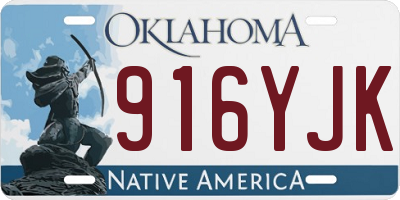 OK license plate 916YJK