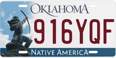 OK license plate 916YQF