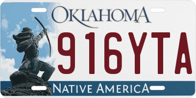 OK license plate 916YTA
