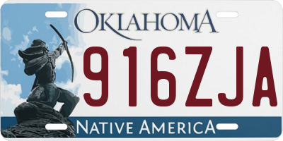 OK license plate 916ZJA