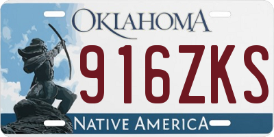 OK license plate 916ZKS