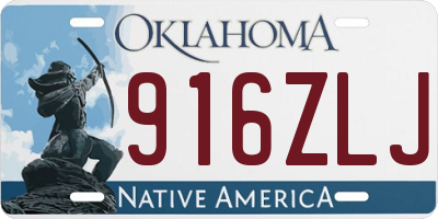 OK license plate 916ZLJ