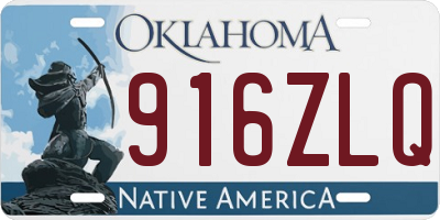 OK license plate 916ZLQ