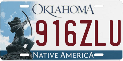 OK license plate 916ZLU