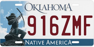 OK license plate 916ZMF