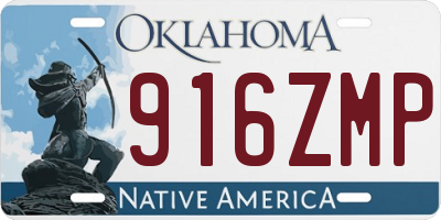 OK license plate 916ZMP