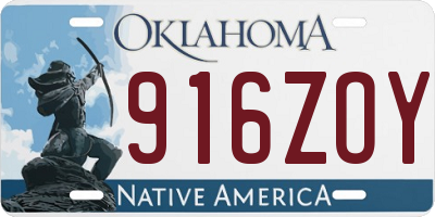 OK license plate 916ZOY