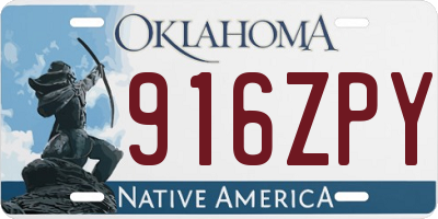 OK license plate 916ZPY