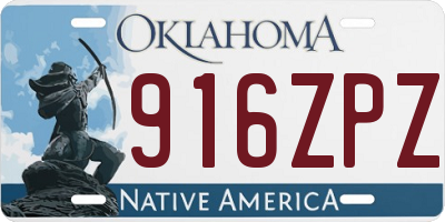 OK license plate 916ZPZ