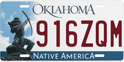 OK license plate 916ZQM