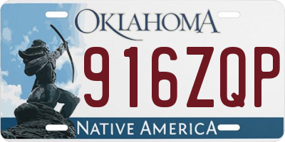 OK license plate 916ZQP