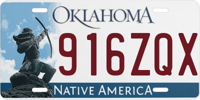 OK license plate 916ZQX