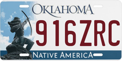 OK license plate 916ZRC