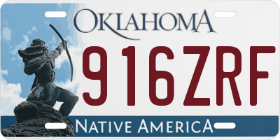 OK license plate 916ZRF