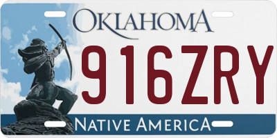 OK license plate 916ZRY