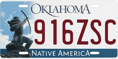 OK license plate 916ZSC