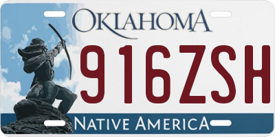 OK license plate 916ZSH