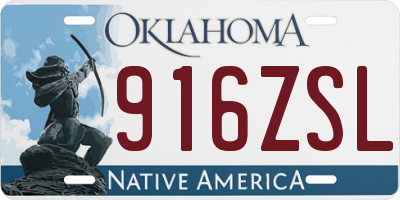 OK license plate 916ZSL