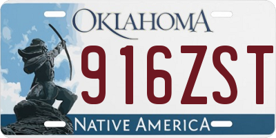 OK license plate 916ZST