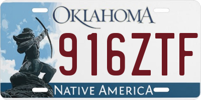OK license plate 916ZTF