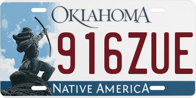 OK license plate 916ZUE