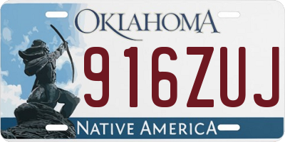 OK license plate 916ZUJ