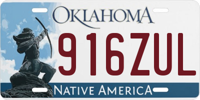 OK license plate 916ZUL