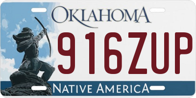 OK license plate 916ZUP