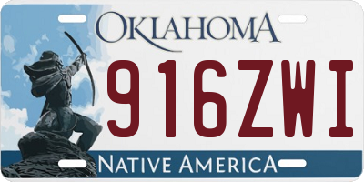 OK license plate 916ZWI