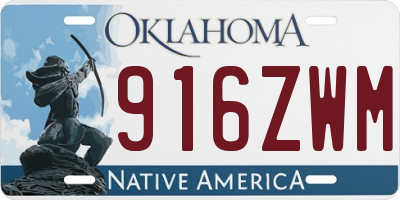 OK license plate 916ZWM