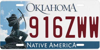 OK license plate 916ZWW