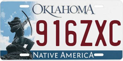 OK license plate 916ZXC